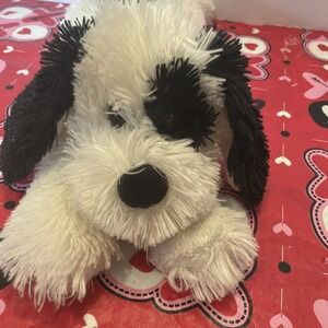 Rare Boyds Bear Friends Dog Plush Black And White Floppy Puppy Patches 16"‎